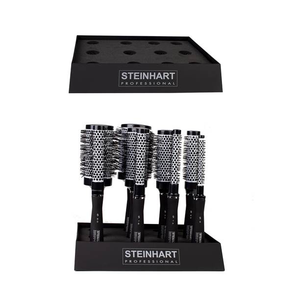 Expositor 12 Cepillos Térmicos Cerámica Nano Ionic Steinhart Profesional