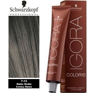 Tinte Igora Color 10 Rubio Medio Ceniza Humo 7-12 Schwarzkopf 60ml