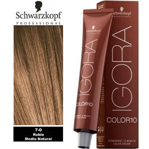 Tinte Igora Color 10 Rubio Medio Natural 7-0 Schwarzkopf 60ml