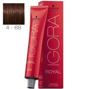 Tinte Igora Royal Castaño Medio Marrón Rojo 4-68 Schwarzkopf 60ml