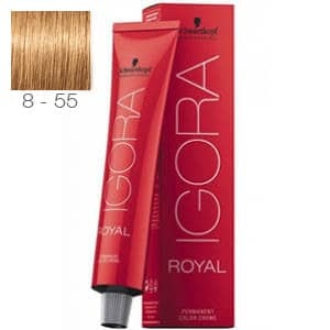 Tinte Igora Royal Rubio Claro Dorado Intenso 8-55 Schwarzkopf 60ml