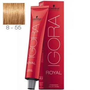 Tinte Igora Royal Rubio Claro Dorado Intenso 8-55 Schwarzkopf 60ml