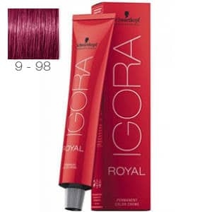 Tinte Igora Royal Rubio Muy Claro Violeta Rojo 9-98 Schwarzkopf 60ml