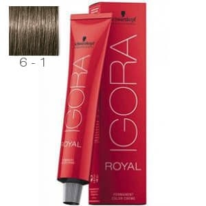 Tinte Igora Royal Rubio Oscuro Ceniza 6-1 Schwarzkopf 60ml