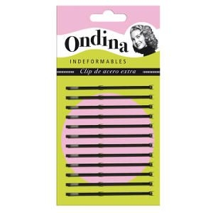 Horquilla Clip Ondina Negra Lisa 5,5 cm Carton 12 Unidades