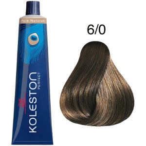 Tinte Koleston Perfect 6-0 Rubio Intenso Oscuro Pure Naturals 60ml Wella