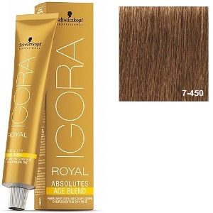 Igora Royal Absolutes 7-450 Age Blend Schwarzkopf Rubio Medio Beige Dorado 60ml