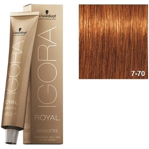 Igora Royal Absolutes 7-70 Schwarzkopf Rubio Medio Cobrizo Natural 60ml