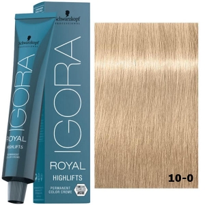 Schwarzkopf Tinte Igora Royal Highlifts 10-0 Rubio Platino Natural 60ml