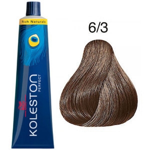 Tinte Koleston Perfect 6-3 Wella Rubio Oscuro Dorado Rich Naturals 60ml