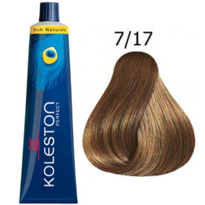 Tinte Koleston Perfect 7-17 Wella Rubio Medio Ceniza Marrón Rich Naturals 60ml