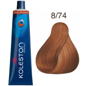 Tinte Koleston Perfect 8-74 Wella Rubio Claro Marrón Cobrizo Deep Browns 60ml