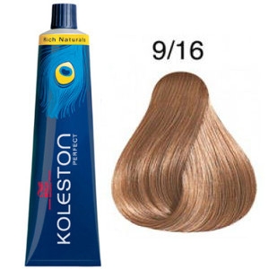 Tinte Koleston Perfect 9-16 Wella Rubio Muy Claro Ceniza Violeta Rich Naturals 60ml