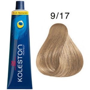 Tinte Koleston Perfect 9-17 Wella Rubio Muy Claro Ceniza Marrón Rich Naturals 60ml