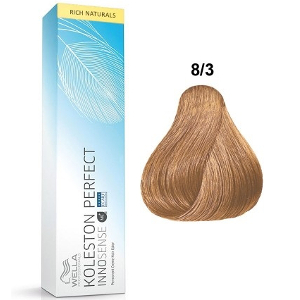 Tinte Koleston Perfect INNOSENSE 8-3 Wella Rubio Claro Dorado Rich Naturals 60ml