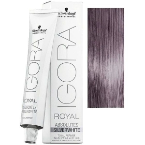 Tinte Igora Royal Absolutes Silverwhite Gris Lilaceo Schwarzkopf 60ml