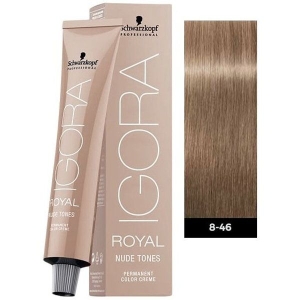 Tinte Igora Royal Nude Tones 8-46 Rubio Claro Beige Chocolate Schwarzkopf 60ml