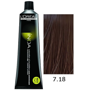 Loreal Tinte Inoa 7.18 Rubio Ceniza Moka 60ml Sin Amoniaco