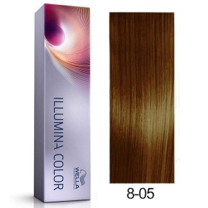 Tinte Illumina Color 8/05 Wella Rubio Claro Natural Caoba 60ml