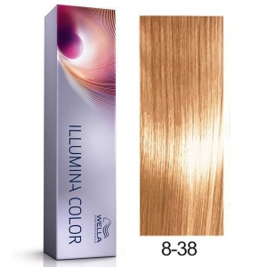 Tinte Illumina Color 8/38 Wella Rubio Claro Dorado Perla 60ml