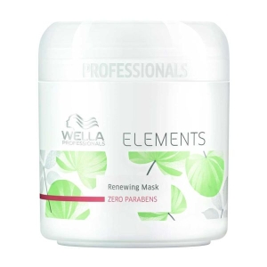 Mascarilla ELEMENTS Wella Sin Parabenos 150ml restaura, refuerza y preserva intensamente la estructura interna del cabello