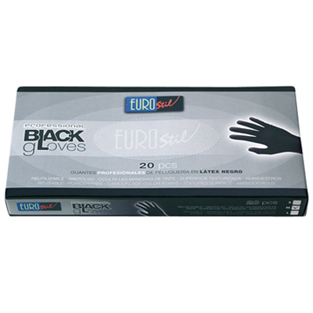 Guantes Látex Negros Texturizados GRANDES Caja 20 Unidades